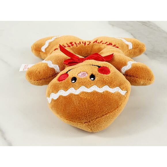 GUND Merry Christmas Gingerbread Rattle 5 1/4" Plush Toy Holidays Year 2000 Vtg - Picture 6 of 13